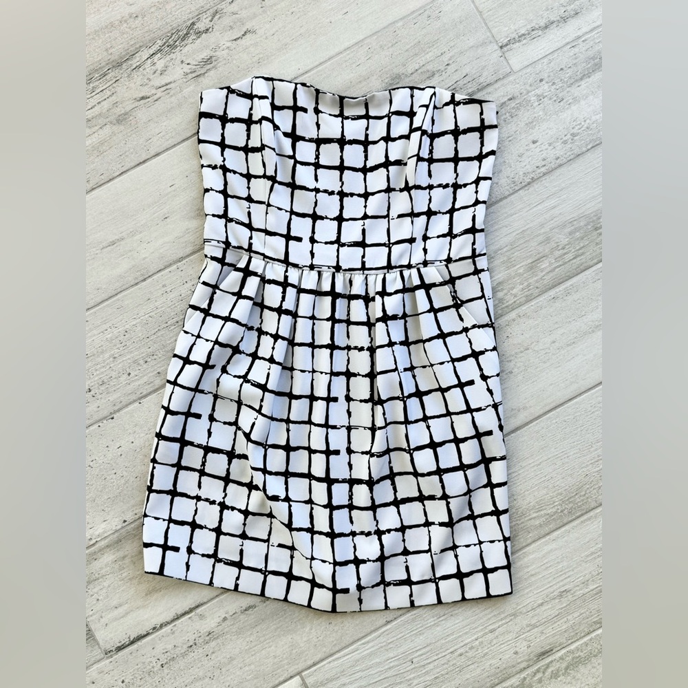 RACHEL by Rachel Roy Women's Strapless Geometric Mini Dress - size 12